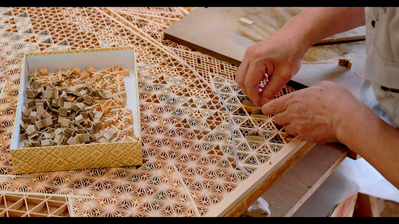 A scene from the “Heritage of Kumiko Crafts” video