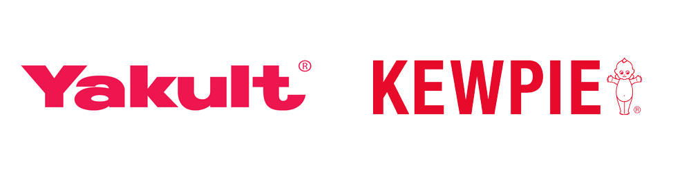 Yakult and Kewpie logos