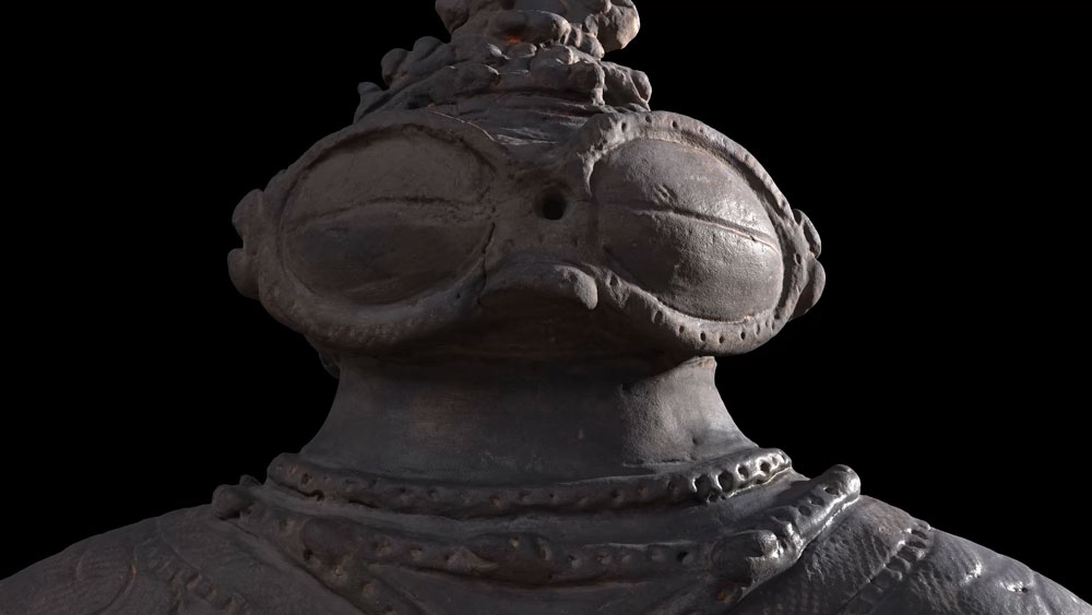 Face of Shakōki Dogū (Goggle-eyed Dogū Figure) in 3DCG