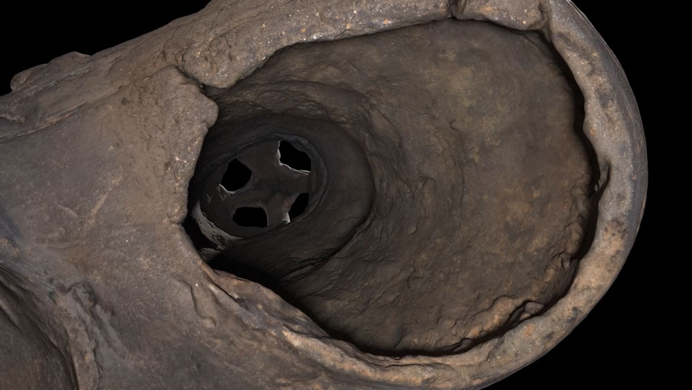 Inside of Shakōki Dogū (Goggle-eyed Dogū Figure) in 3DCG