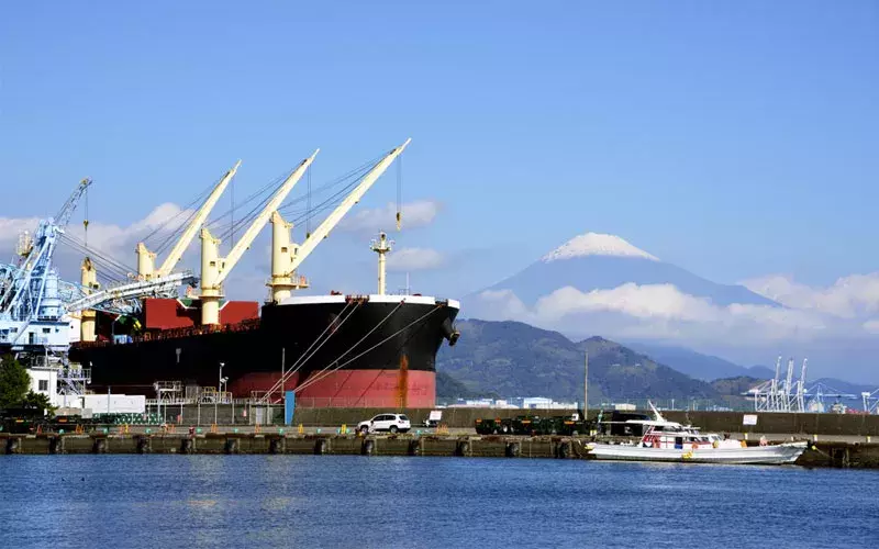 Mt. Fuji seen from Shimizu Port