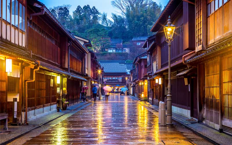 A traditional Japanese street scene