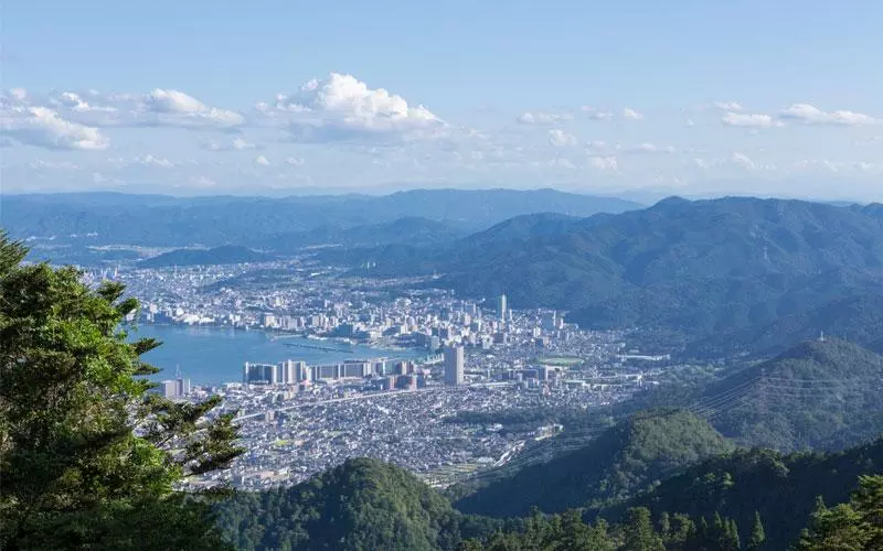 Scenic view of Lake Biwa, the largest freshwater lake in Japan, located in Shiga Prefecture